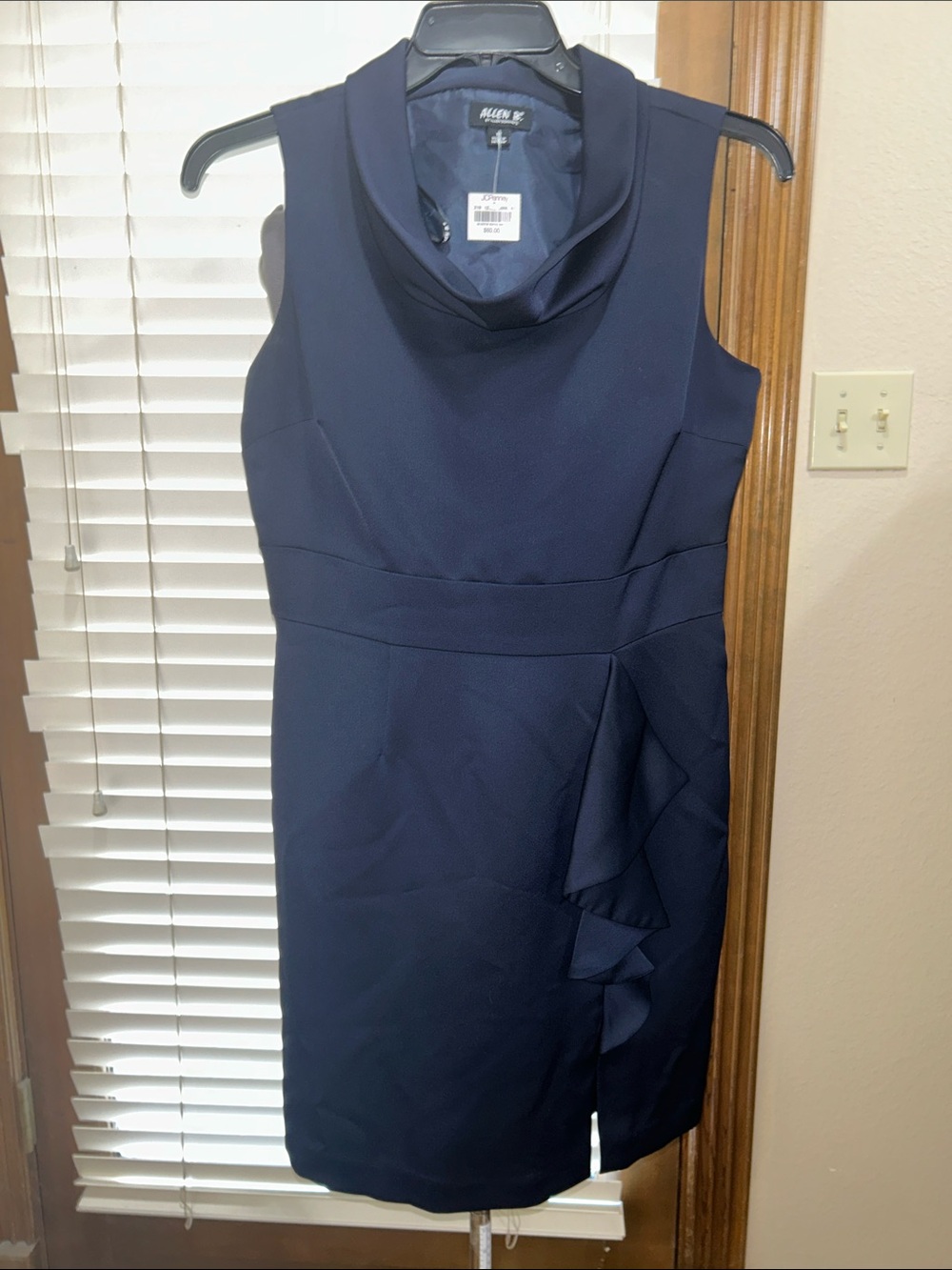 Allen B. By Allen Schwartz Sleeveless Cowl Neck Dress in Dark Navy size 12 NWT
